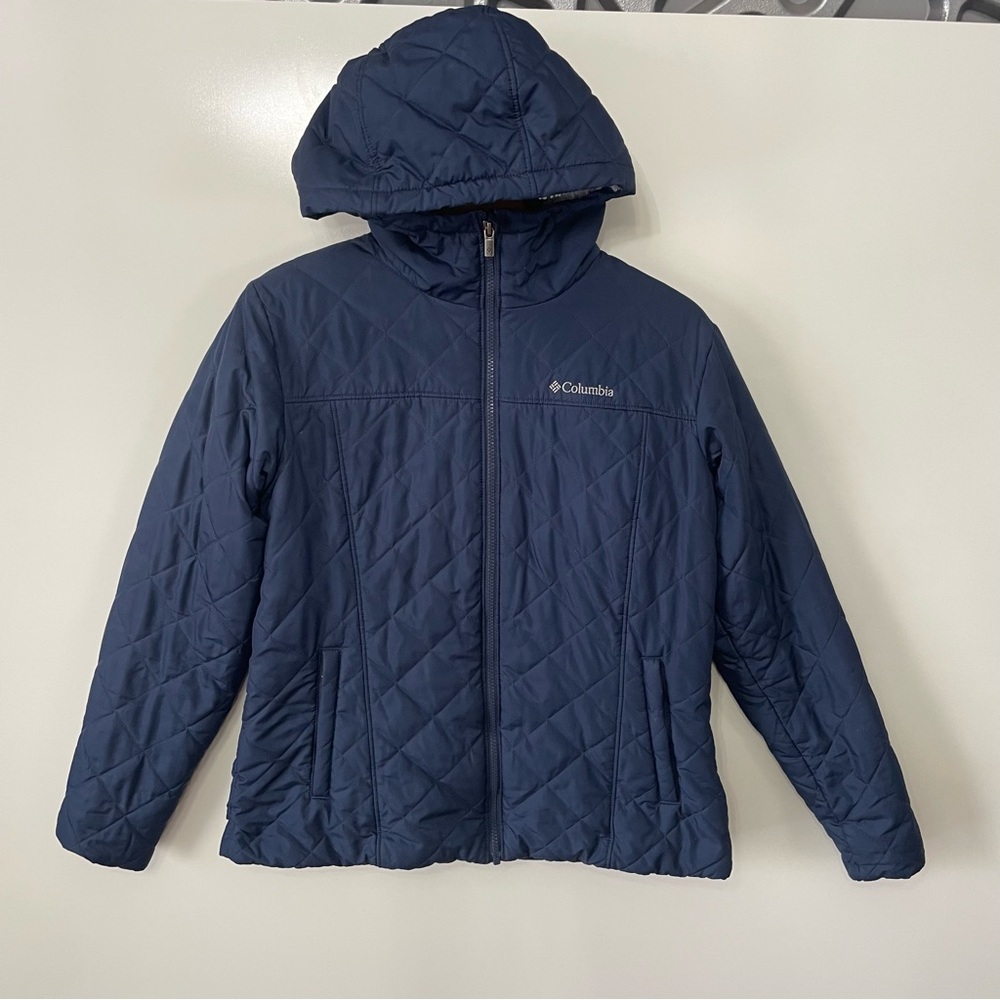 Columbia Women’s Quilted Navy Blue Jacket size L Winter Gorpcore Warm Coat